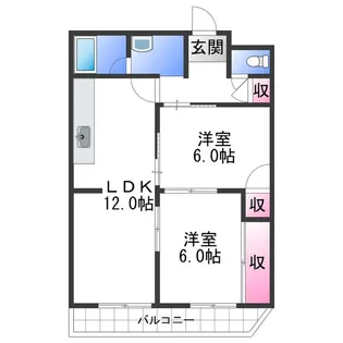 ラピュタ宮前【5階】の間取り