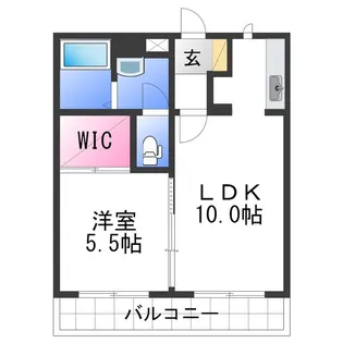 テラス新中通【3階】の間取り