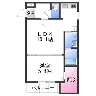 ラフィーネ石本Ⅱ【1階】の間取り