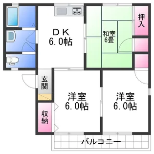 セジュール梅ノ木C棟【2階】の間取り