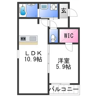 フジパレス和歌山黒田Ⅰ番館【1階】の間取り
