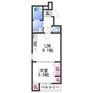フジパレス新中通Ⅲ番館【3階】の間取り
