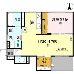 ソラーナ小松原【1階】の間取り