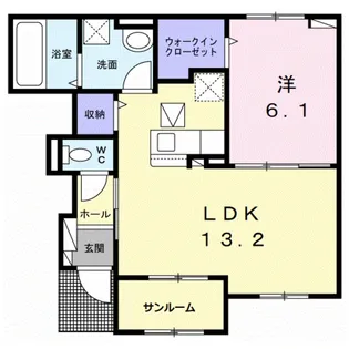 仮)毛見アパート【1階】の間取り