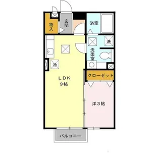 リビングタウン紀三井寺A棟【1階】の間取り