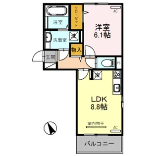 ドゥース エラブル【2階】の間取り