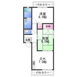 ネクサス小雑賀Ⅱ【2階】の間取り
