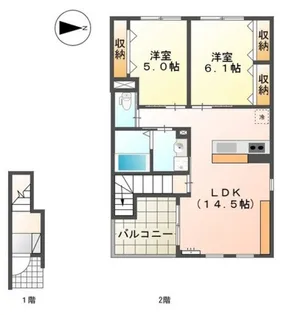 グランアセット上山【2階】の間取り