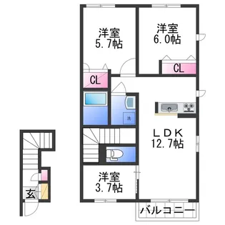 シャーメゾン園部【2階】の間取り