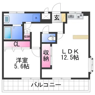 コスモ広瀬【5階】の間取り