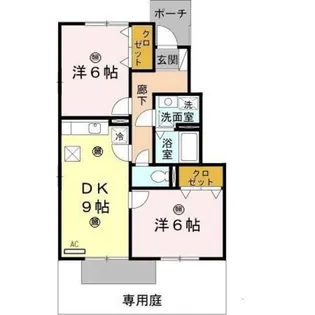 セジュール岡崎【1階】の間取り