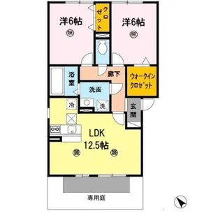 メゾン・モンテリベール Ⅱ A棟【1階】の間取り