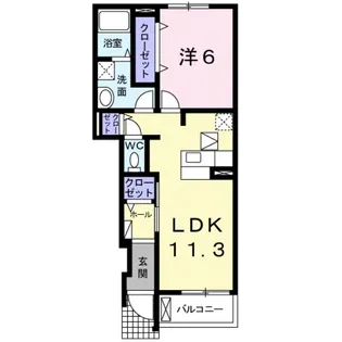フィオーレ Ⅱ【1階】の間取り