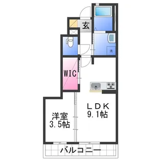 サンメゾン紀三井寺【1階】の間取り