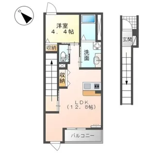 プティクール湊【2階】の間取り