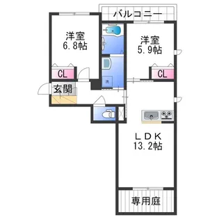 ベレオコスモ【1階】の間取り