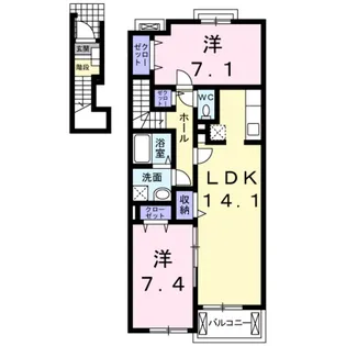 サンパティークⅠ【2階】の間取り
