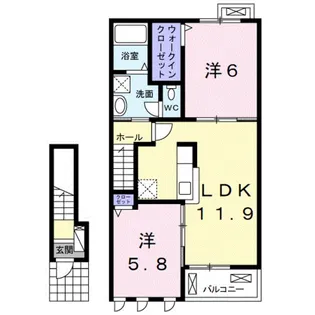ブロード・フレンドリー【2階】の間取り