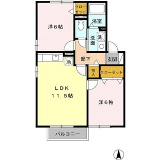 グラン コンフォールB棟【2階】の間取り