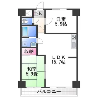 エレナ和歌浦【1階】の間取り