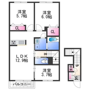 シャーメゾン園部【2階】の間取り