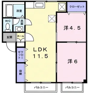 ハイツ星峰【2階】の間取り
