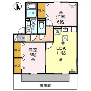 シンフォニータウンⅢ F棟【2階】の間取り