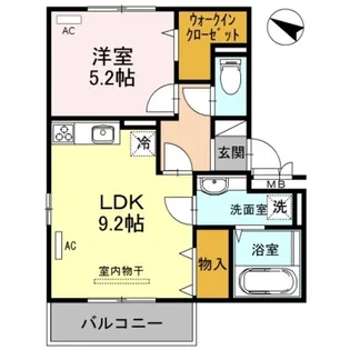 カルム中之島【2階】の間取り