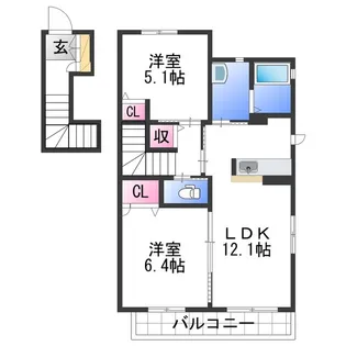 シャーメゾン紀三井寺【2階】の間取り