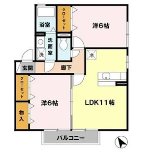 アークハイツⅡB棟【2階】の間取り