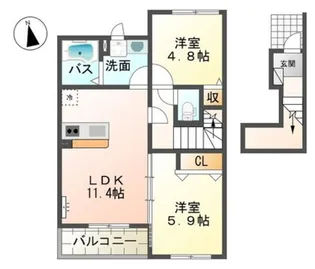 シャンピア【2階】の間取り