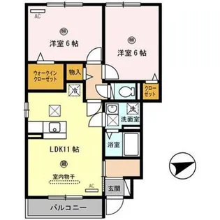 ルーチェモルト【1階】の間取り