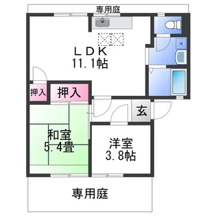 グリーンハイツしあわせ【1階】の間取り