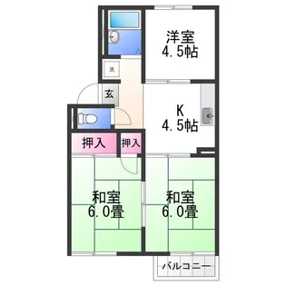 プレジール浜の宮【2階】の間取り