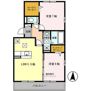 グランフィールド重根【1階】の間取り