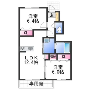 シャーメゾンNANRYU【1階】の間取り