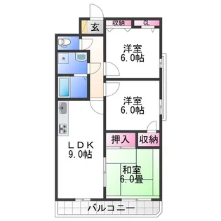 スペイシャル紀ノ川【3階】の間取り