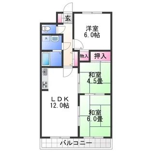 スペイシャル紀ノ川【3階】の間取り