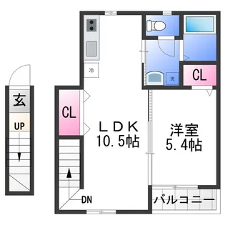 TJ杭ノ瀬ⅡB【2階】の間取り