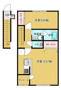 クレアージュ江陽B【2階】の間取り