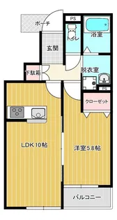 クレアージュ小中野A【104号室】の間取り