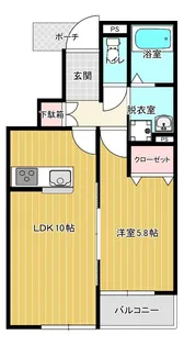 クレアージュ小中野B【1階】の間取り