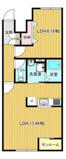 ネクストステージ【103号室】の間取り