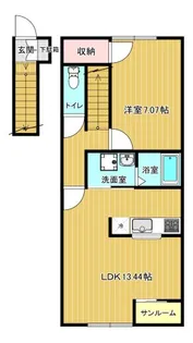 ネクストステージ【206号室】の間取り