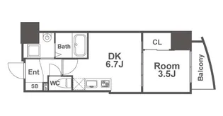 SERENiTE堺筋本町SUD【2階】の間取り