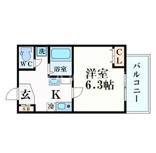 みおつくし東なんば【3階】の間取り