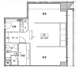おおきに東心斎橋ビル【5階】の間取り