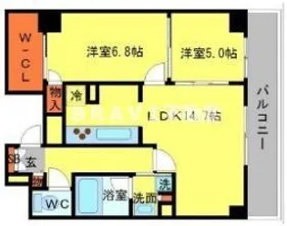 BRAVI南堀江【15階】の間取り