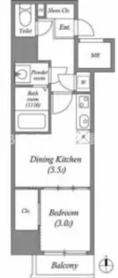 SERENiTE本町reflet【8階】の間取り