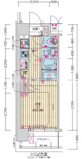 プレサンス森ノ宮 THEゲート【2階】の間取り